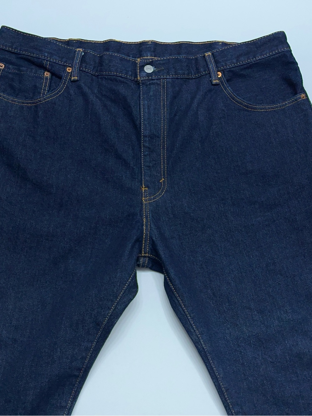 Levi’s 517 Regular Boot Cut Blue Jeans Mens Size 42x28 Dark Wash Tagged 42x30 - Picture 2 of 14